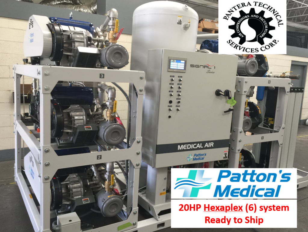 20Hp ea. Hexaplex Medical Air system